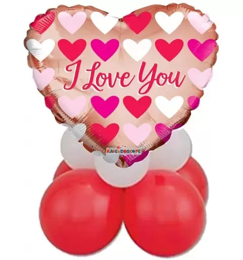 CENTROTAVOLA PALLONCINI I LOVE YOU ROSE GOLD