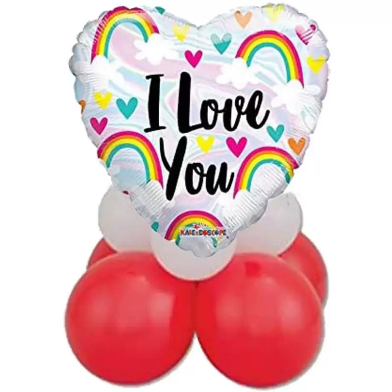 CENTROTAVOLA PALLONCINI I LOVE YOU ARCOBALENO