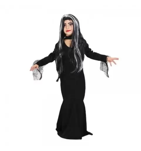 COSTUME DA MORTISIA ADDAMS PER BAMBINE – MAMMA HORROR 9/10 anni