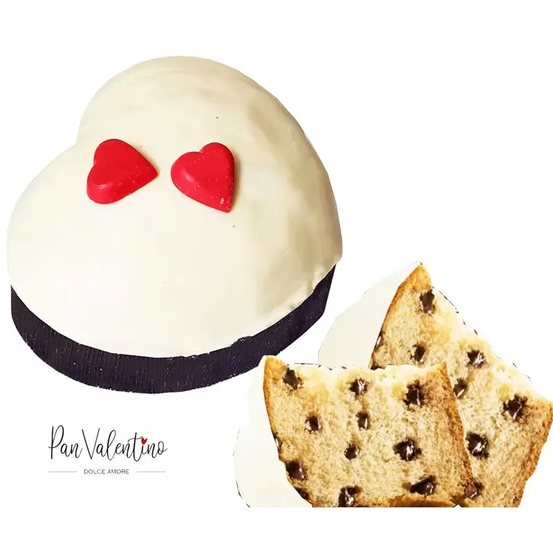 Panettone Dolce di San Valentino Artigianale con gocce di cioccolato 1kg - PanValentino Dolce Amore