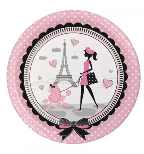 PIATTI A TEMA PARIGI - PARTY IN PARIS 8 PZ