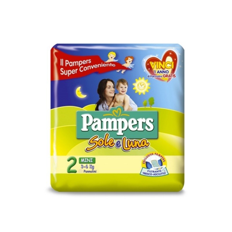 Pampers Sole e Luna Pannolini Mini, Taglia 2 (3-6 kg), 1 ...