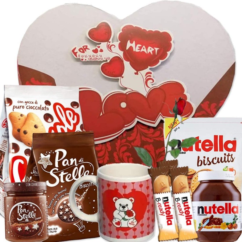 Scatola Regalo con tazze cioccolatini ferrero San Valentino love idea  regalo