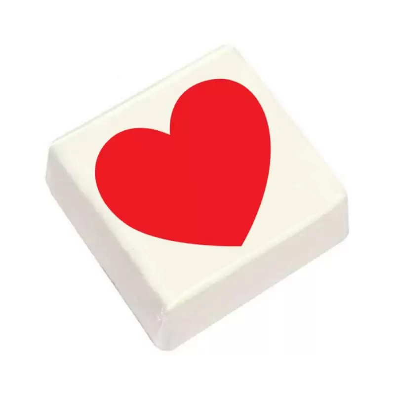 Mini Quadratini Di Marshmallow San Valentino -  Cuore rosso 
