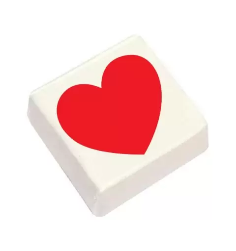 Mini Quadratini Di Marshmallow San Valentino -  Cuore rosso 
