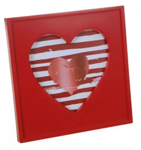 Porta foto con cuore cornice rossa  19 x 19 cm per foto 13 x 13 cm 782067