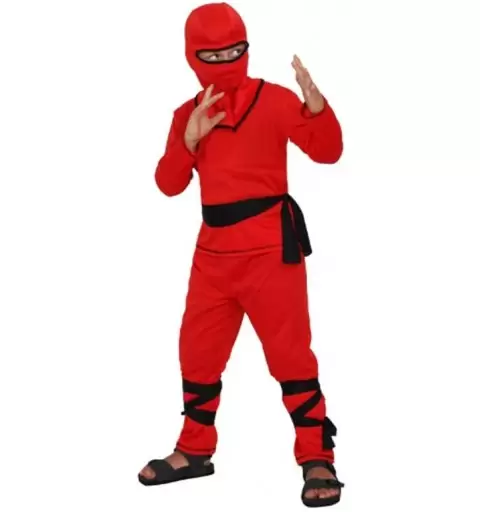 COSTUME NINJA ROSSO 9-10 ANNI