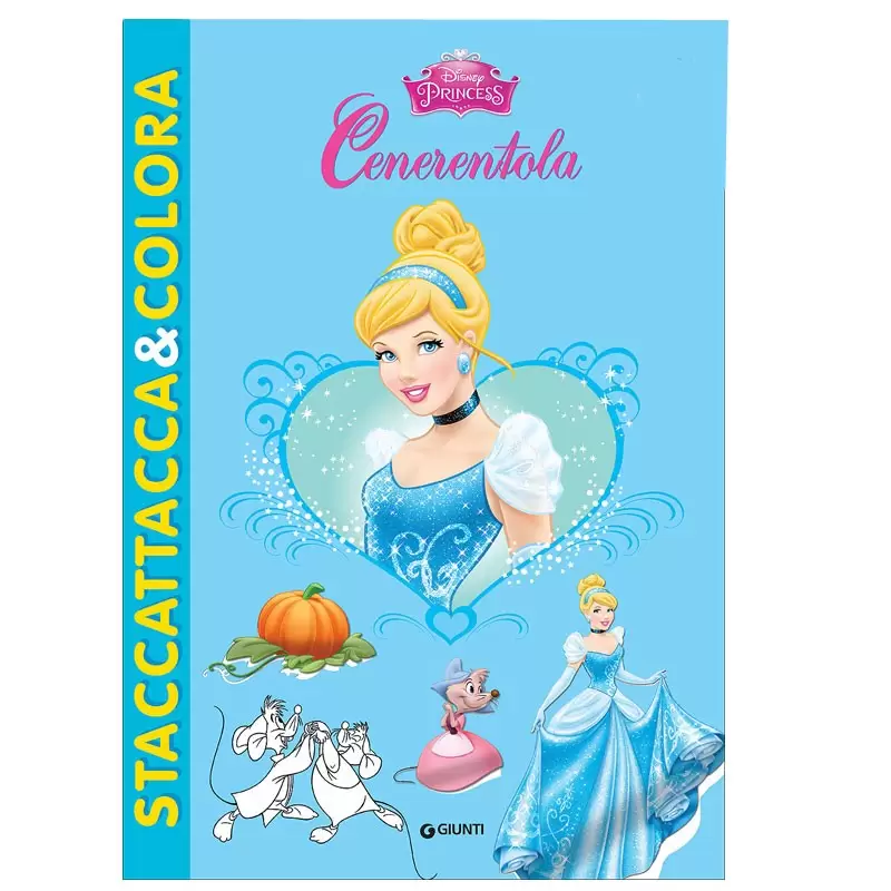 Cenerentola - Staccattacca&Colora  albo con storia da leggere pagine da colorare e completare con gli adesivi