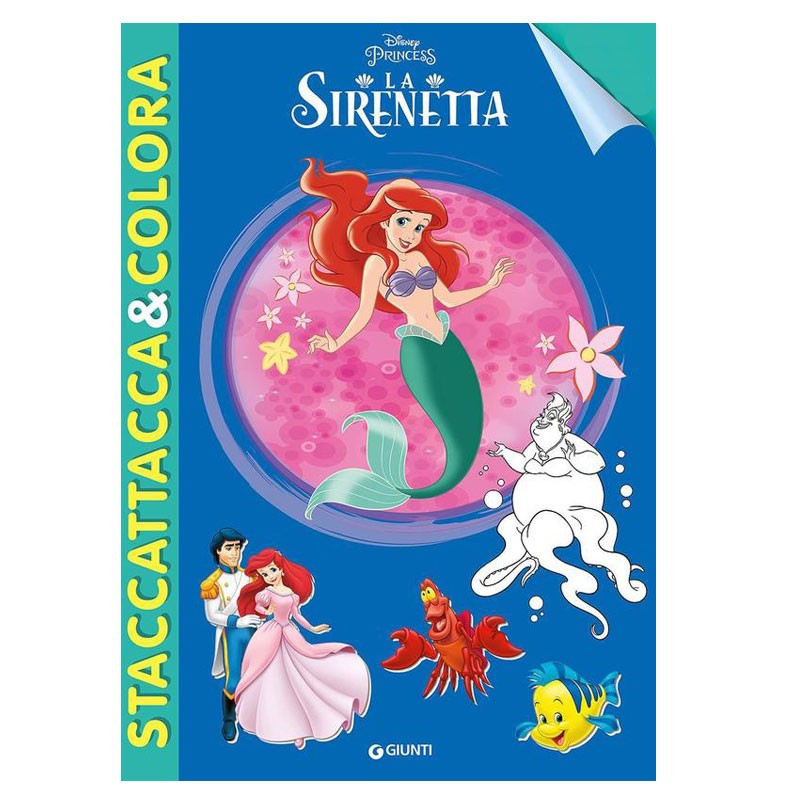 La sirenetta - Staccattacca&Colora  albo con storia da leggere pagine da colorare e completare con gli adesivi