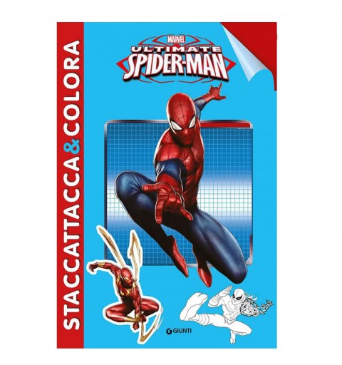 Spiderman  ultimate - staccattacca&Colora  albo con storia da leggere pagine da colorare e completare con gli adesivi