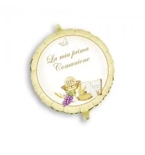 KIT N.10  - COORDINATO TAVOLA LA MIA PRIMA COMUNIONE + PALLONCINO FOIL
