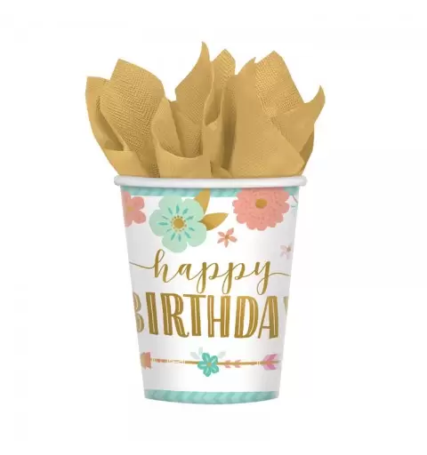 bicchieri Boho Birthday Girl 8 pz 266 ml