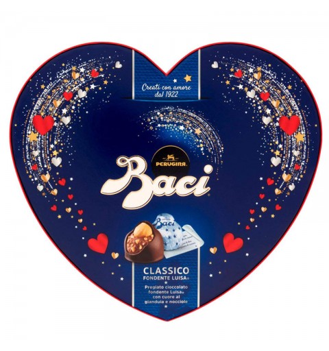 Baci perugina classici Cioccolatini fondenti ripieni al gianduia e nocciola scatola cuore 100g