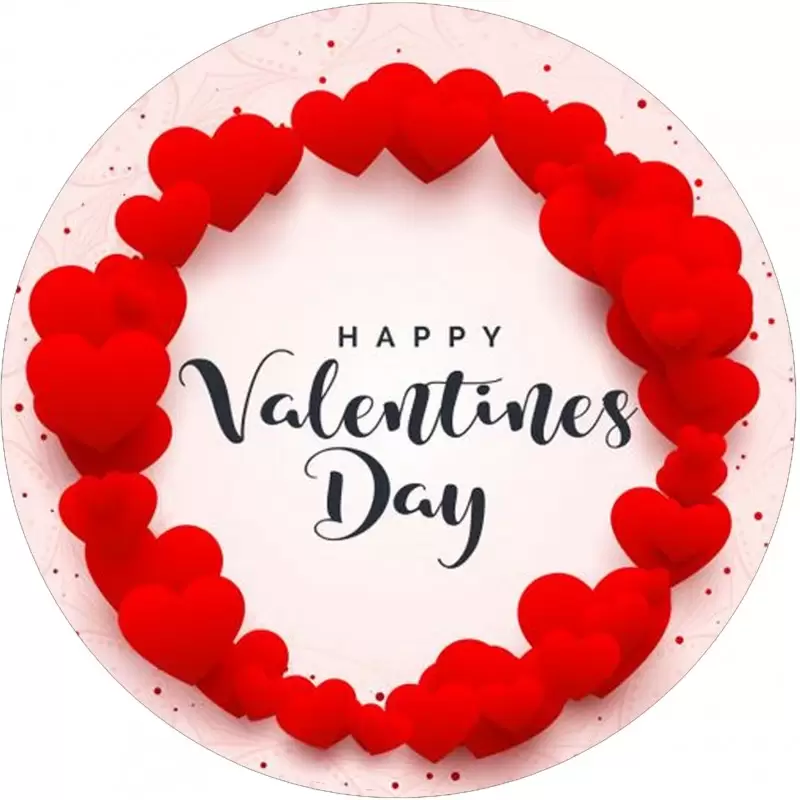 CIALDA HAPPY VALENTINE'S DAY TONDA CORNICE DI CUORI ROSSI