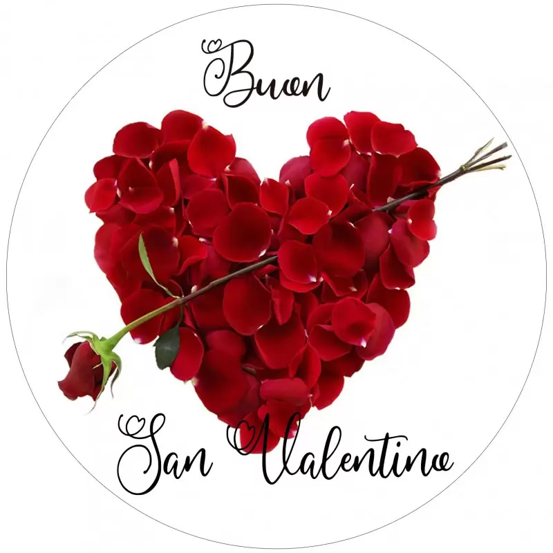 CIALDA BUON SAN VALENTINO CUORE DI PETALI ROSSI