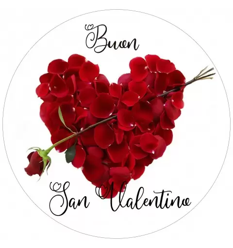 CIALDA BUON SAN VALENTINO CUORE DI PETALI ROSSI