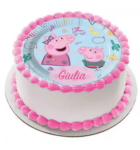 CIALDA PEPPA PIG NEW TONDA PERSONALIZZABILE PER TORTE