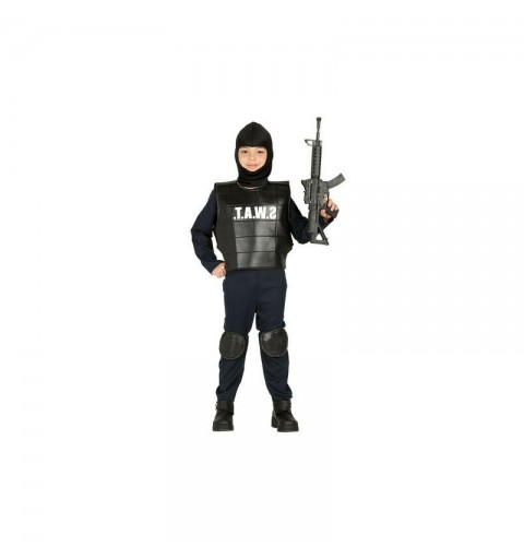 Costume Carnevale Bambino Poliziotto SWAT Squadra Anti Sommossa 5/6 Anni 88494