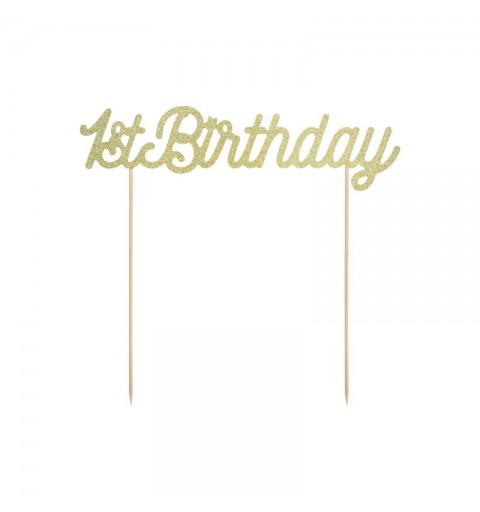 Cake Topper 1st Birthday Dorato Glitterato KPT34-019B