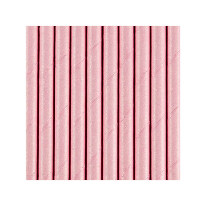 Cannucce in carta rosa chiaro 10pz SPP2-081J