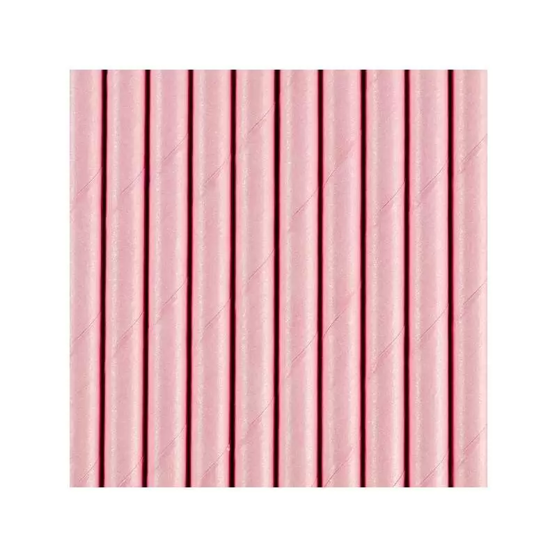 Cannucce in carta rosa chiaro 10pz SPP2-081J