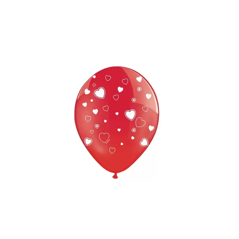 Palloncini Rossi Con Stampa Cuori per San Valentino 50 pz SB14C-099-007J
