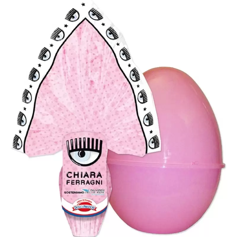 UOVO DI CIOCCOLATO CHIARA FERRAGNI CON GUSCIO ROSA