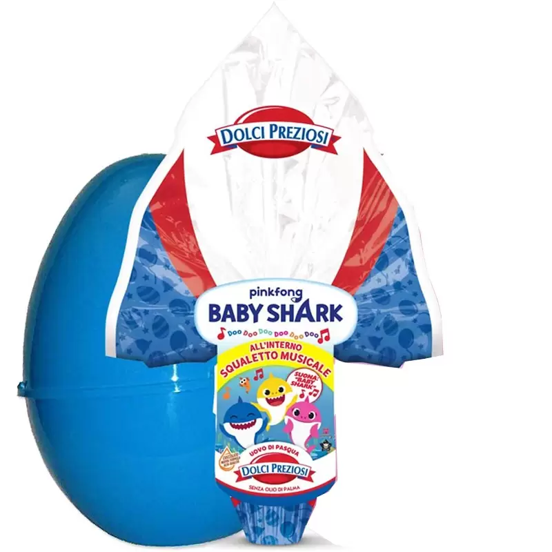 UOVO DI CIOCCOLATO BABY SHARK CON GUSCIO CELESTE