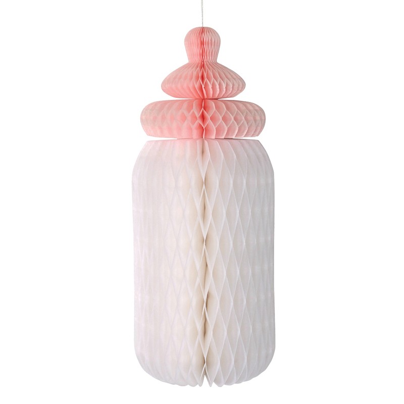 Honeycomb Biberon Rosa/ Bianco Decorazione da appendere 30 cm - QTRDBR