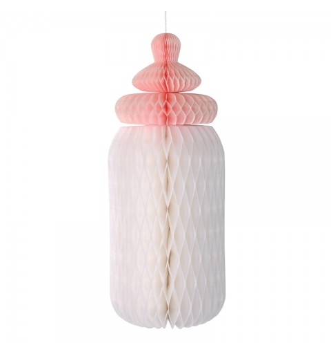 Honeycomb Biberon Rosa/ Bianco Decorazione da appendere 30 cm - QTRDBR