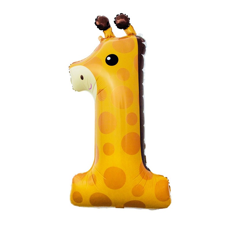 palloncino Foil giraffa a forma di numero 1 80 cm HS-Z391