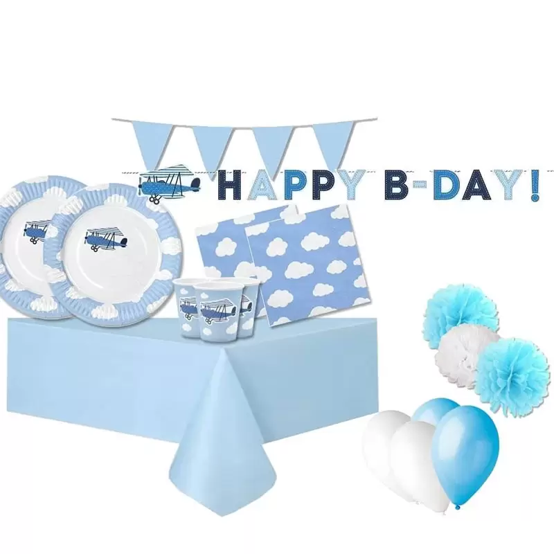 KIT N.46 LITTLE PLANE - COORDINATO TAVOLA PER COMPLEANNO