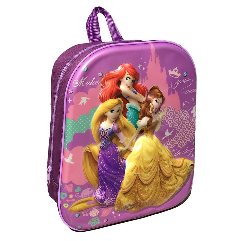 Zaino Asilo Principesse Disney  Rapunzel - Ariel - Bella - Sagome Tridimensionali 3D 3879