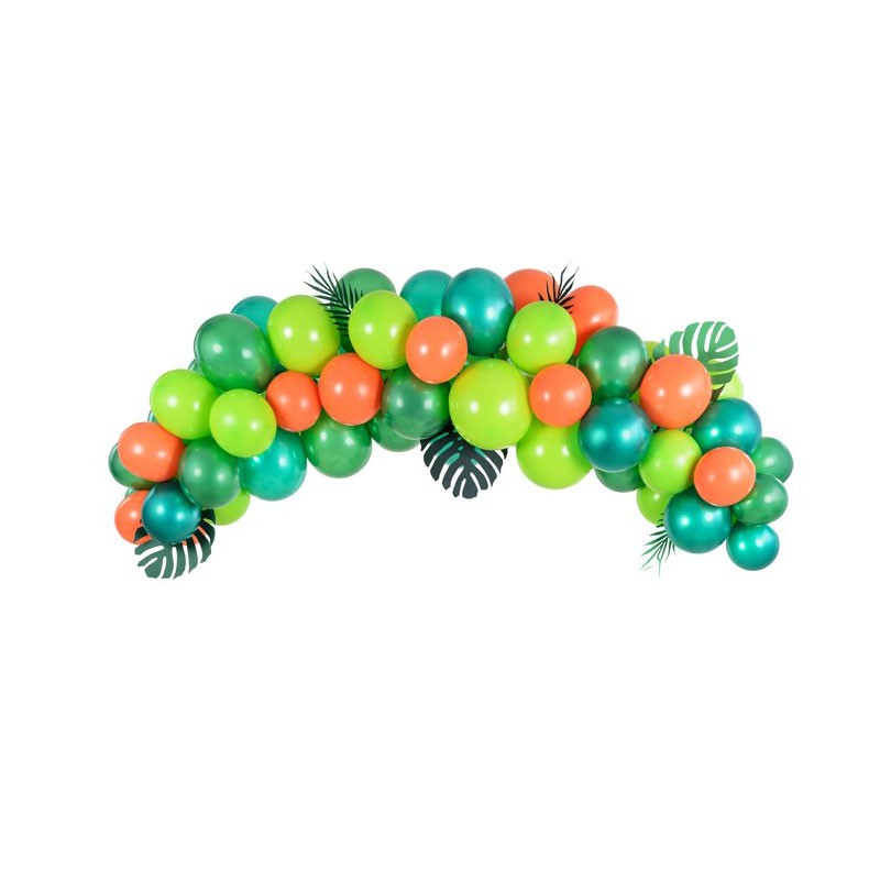 set Ghirlanda di palloncini toni del verde fai da te con 60 palloni + nastro preforato GBN1