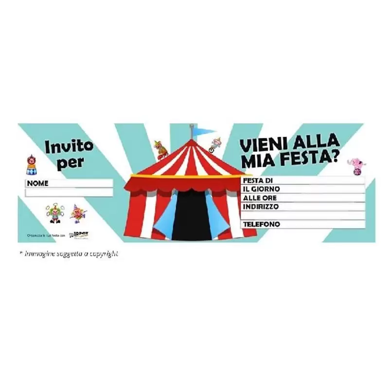 INVITI CIRCO BLOCCHETTO