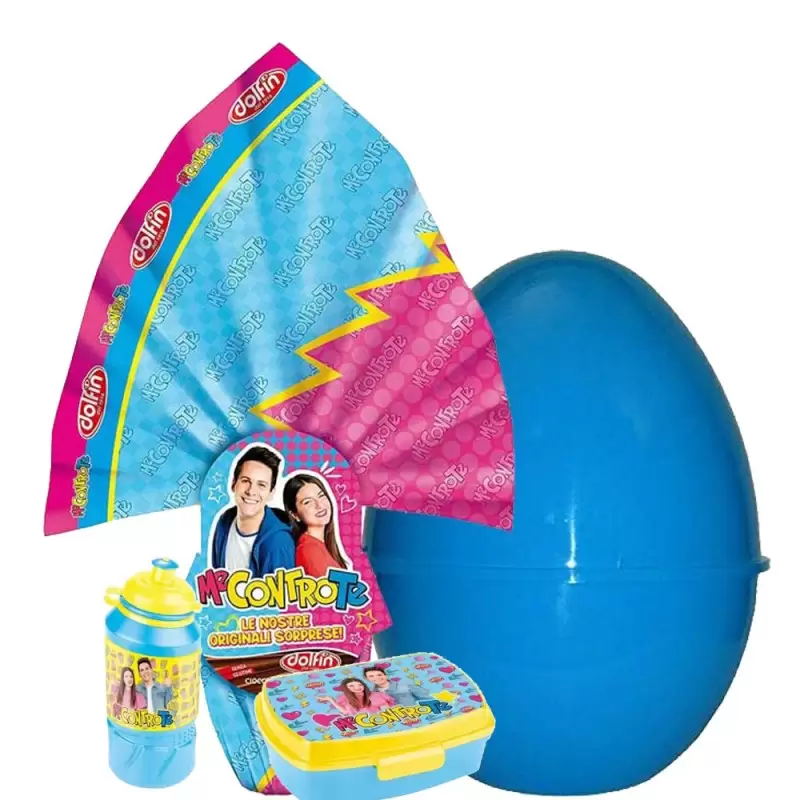 UOVO DI PASQUA ME CONTRO TE PER LUI CON PORTA MERENDA BORRACCIA