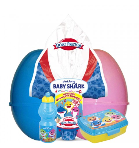 UOVO DI PASQUA BABY SHARK PER LUI CON PORTA MERENDA BORRACCIA