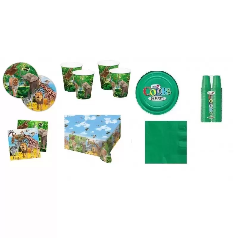 KIT N.7 - DECORAZIONI ZOO SAFARI + MONOCOLORE