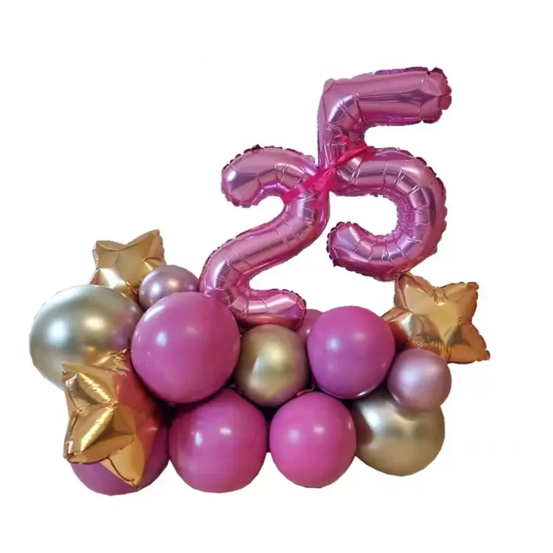 COMPOSIZIONE DI PALLONCINI CON NUMERI E STELLE