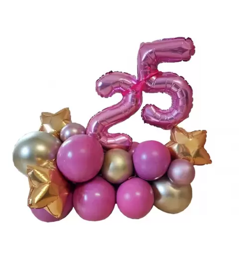 COMPOSIZIONE DI PALLONCINI CON NUMERI E STELLE
