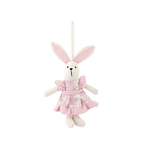 Coniglietta decorativa da appendere rosa 26451 20 cm