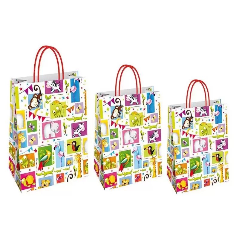 BUSTA SHOPPER COMPLEANNO GRAFICHE ASSORTITE TANGERI (36X12X41)