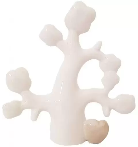 ALBERO DELLA VITA BIANCO CON CUORICINO DI CERAMICA - 12 PZ