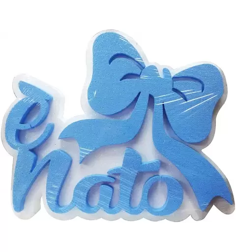 DECORAZIONE POLISTIROLO È NATO FIOCCO CELESTE