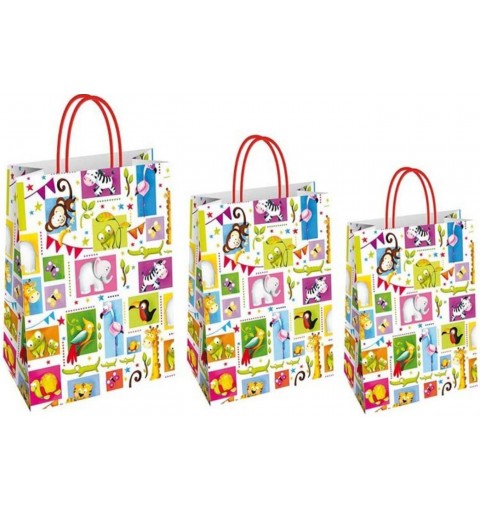 15 BUSTE SHOPPER COMPLEANNO GRAFICHE ASSORTITE TANGERI (26X12X35)