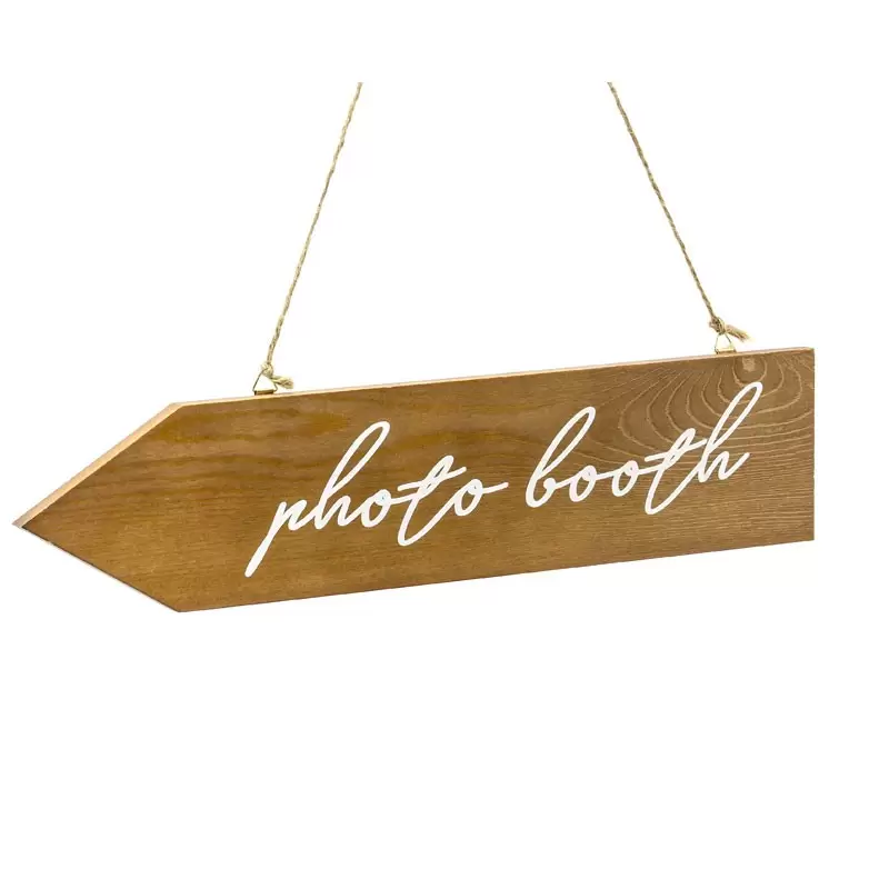 Cartello in legno con scritta PHOTO BOOTH 36 x 7.5 cm TDD2