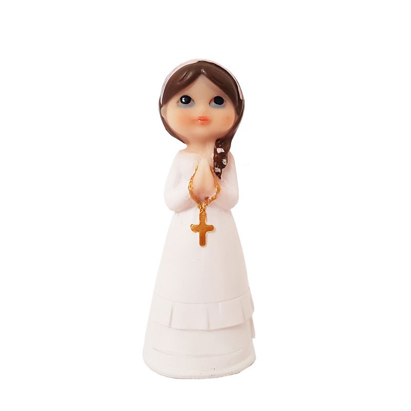 stauetta Bambina in resina 13 cm con mani giunte 108662R 12 pz