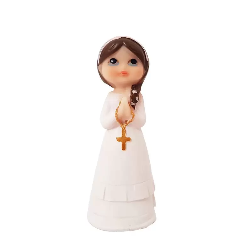 stauetta Bambina in resina 13 cm con mani giunte 108662R 12 pz