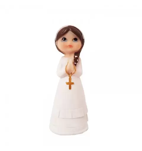 stauetta Bambina in resina 13 cm con mani giunte 108662R 12 pz