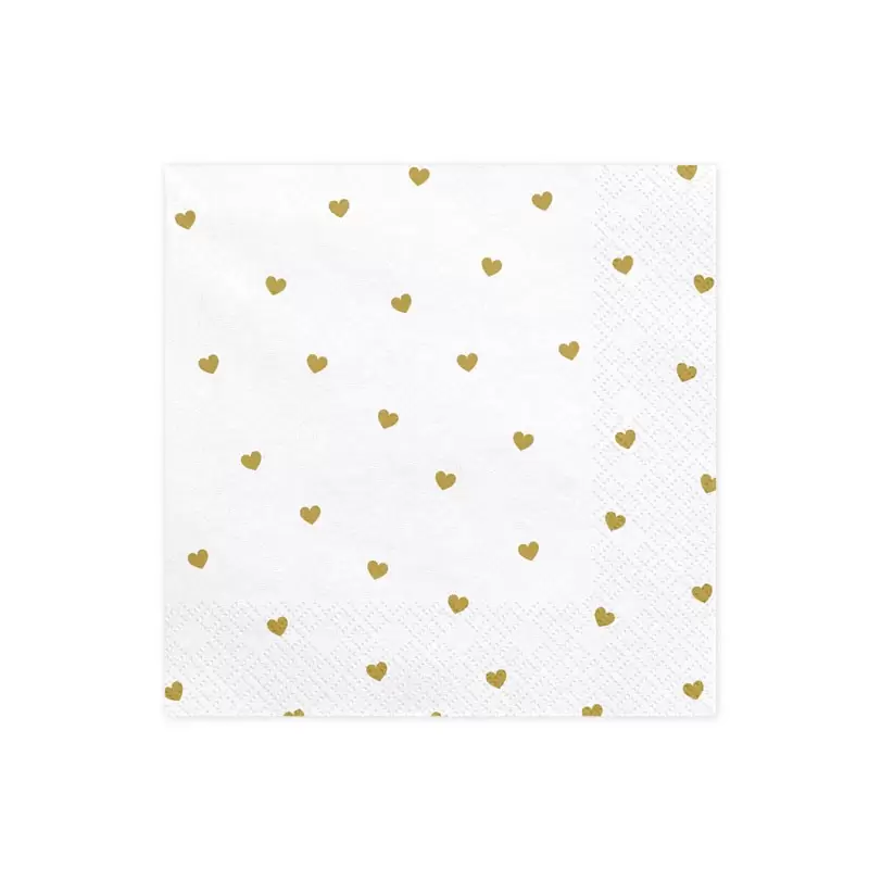tovaglioli aper Hearts cuoricini oro 33 cm 20 pz SP33-49-008